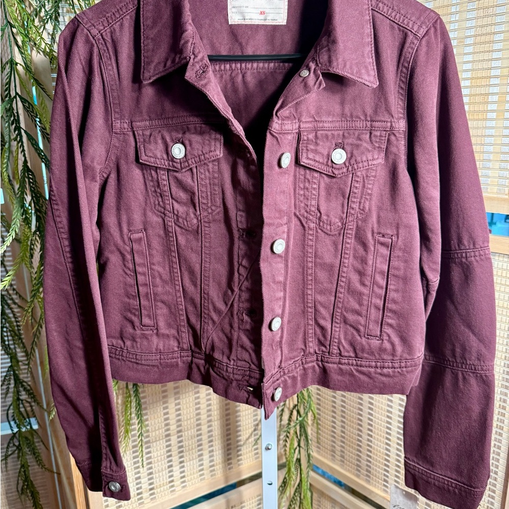 Free People Deep Purple Jean Jacket